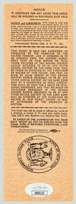 1950 WILLIE PEP VS. SANDY SADDLER DOUBLE-SIGNED FULL TICKET.