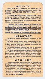 1955 WORLD SERIES TICKET STUB.