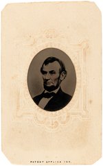 LINCOLN: BRADY FIVE DOLLAR BILL POSE TINTYPE PHOTO IN CDV MOUNT.