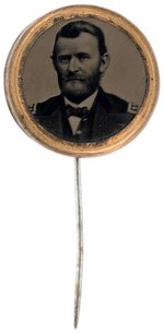 GRANT FERROTYPE PORTRAIT STICK PIN BADGE DeWITT 1868-99.