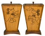 MICKEY AND MINNIE MOUSE DECORATIVE WOOD CONTAINERS.