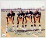 GREEN BAY PACKERS MULTI-SIGNED PHOTO WITH HOF'ERS HERB ADDERLY AND WILLIE WOOD.