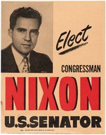 "ELECT CONGRESSMAN NIXON US SENATOR" 1950 CALIFORNIA CAMPAIGN POSTER.