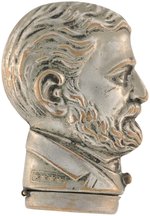 GRANT SILVERED BRASS FIGURAL MATCH SAFE.