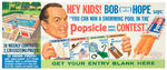 BOB HOPE "POPSICLE WATER SPORTS CONTEST" STORE SIGN.