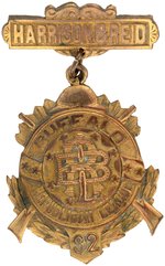 "HARRISON & REID BUFFALO REPUBLICAN LEAGUE" 1892 CAMPAIGN BADGE.