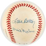 MLB 300 WIN CLUB BASEBALL SIGNED BY FIVE HOF MEMBERS.