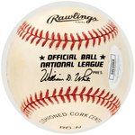 MLB 300 WIN CLUB BASEBALL SIGNED BY FIVE HOF MEMBERS.