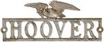 "HOOVER" DIE-CUT PERCHED EAGLE 1928 CAMPAIGN LICENSE PLATE ATTACHMENT.