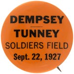 1927 JACK DEMPSEY VS GENE TUNNEY RARE BUTTON FOR "THE LONG COUNT FIGHT".