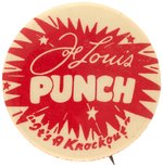 1940s JOE LOUIS "PUNCH" BEVERAGE PROMOTION BUTTON.