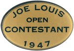 1947 JOE LOUIS OPEN "CONTESTANT" RARE BUTTON FOR GOLF TOURNAMENT.