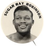 1950s SUGAR RAY ROBINSON SCARCE VARIETY PHOTO BUTTON.