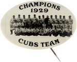 1929 CHICAGO CUBS TEAM "CHAMPIONS" REAL PHOTO BUTTON.