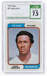 1974 TOPPS #87 FERGIE JENKINS (HOF) CSG 7.5 NEAR MINT+.