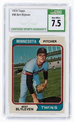 1974 TOPPS #98 BERT BLYLEVEN (HOF) CSG 7.5 NEAR MINT+.