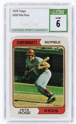 1974 TOPPS #300 PETE ROSE CSG 6 EX/NM.