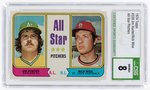 1974 TOPPS #339 JIM HUNTER (HOF)/RICK WISE ALL-STAR PITCHERS CSG 8 NM/MINT.