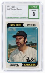 1974 TOPPS #340 THURMAN MUNSON CSG 8 NM/MINT.