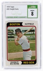 1974 TOPPS #351 DWIGHT EVANS CSG 8 NM/MINT.