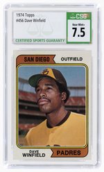 1974 TOPPS #456 DAVE WINFIELD (HOF) ROOKIE CARD CSG 7.5 NEAR MINT+.