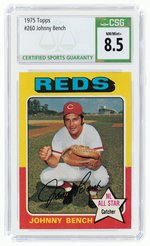 1975 TOPPS #260 JOHNNY BENCH (HOF) CSG 8.5 NM/MINT+.