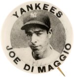 1937 JOE DIMAGGIO (HOF) NEW YORK YANKEES PM10 STADIUM BUTTON.