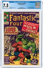 FANTASTIC FOUR #25 APRIL 1964 CGC 7.5 VF- (THING VS. INCREDIBLE HULK ).