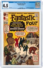 FANTASTIC FOUR #15 JUNE 1963 CGC 4.5 VG+ (FIRST MAD THINKER & AWESOME ANDROID).