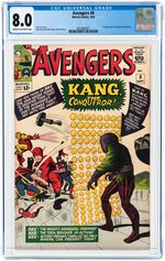 AVENGERS #8 SEPTEMBER 1964 CGC 8.0 VF (FIRST KANG THE CONQUEROR).