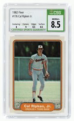 1982 FLEER #176 CAL RIPKEN JR. (HOF) ROOKIE CSG 8.5 NM/MINT+.