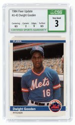 1984 FLEER UPDATE #U-43 DWIGHT GOODEN ROOKIE CARD CSG 3 VERY GOOD.