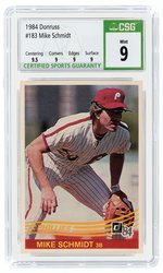 1984 DONRUSS #173 MIKE SCHMIDT (HOF) CSG 9 MINT.