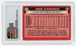 1986 TOPPS TRADED #20T JOSE CANSECO ROOKIE CARD CSG 8.5 NM/MINT+.