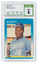 1987 FLEER #369 BO JACKSON ROOKIE CARD CSG 8 NM/MINT.