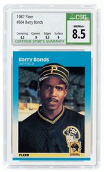 1987 FLEER #604 BARRY BONDS ROOKIE CARD CSG 8.5 NM/MINT+.