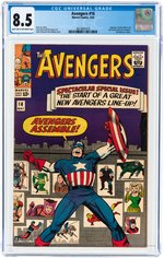 AVENGERS #16 MAY 1965 CGC 8.5 VF+ (HAWKEYE, SCARLET WITCH & QUICKSILVER JOIN AVENGERS).