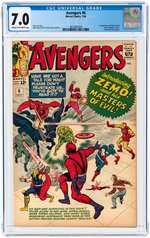 AVENGERS #6 JULY 1964 CGC 7.0 FINE/VF (FIRST BARON ZEMO & MASTERS OF EVIL).