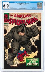 AMAZING SPIDER-MAN #41 OCTOBER 1966 CGC 6.0 FINE (FIRST RHINO).