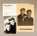 "EVERLY BROTHERS FAN CLUB" BUTTON AND CLUB MATERIAL.