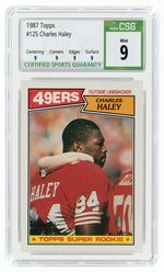 1987 TOPPS #125 CHARLES HALEY ROOKIE CARD (HOF) CSG 9 MINT.