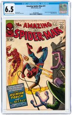 AMAZING SPIDER-MAN #21 FEBRUARY 1965 CGC 6.5 FINE+.