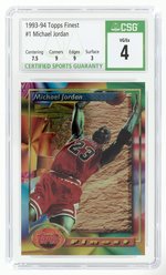 1993-94 TOPPS FINEST #1 MICHAEL JORDAN (HOF) CSG 4 VG/EX.