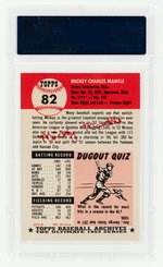 1991 TOPPS ARCHIVES #82 MICKEY MANTLE 1953 REPRINT (HOF) PSA 9 MINT.