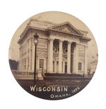 "WISCONSIN OMAHA, 1898" TRANS-MISSISSIPPI EXPO REAL PHOTO BUTTON.