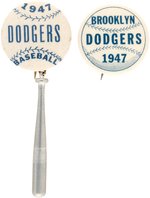 1947 BROOKLYN DODGERS NATIONAL LEAGUE CHAMPIONS BUTTON PAIR.