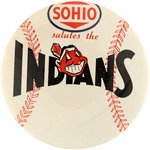 1954 CLEVELAND INDIANS AMERICAN LEAGUE CHAMPIONS "SOHIO" VARIETY BUTTON.