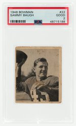 1948 BOWMAN #22 SAMMY BAUGH (HOF) ROOKIE CARD PSA 2 GOOD.