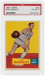 1957 TOPPS #43 ROD HUNDLEY ROOKIE CARD PSA 6 EX-MT.