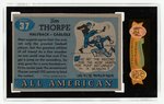 1955 TOPPS ALL-AMERICAN #37 JIM THORPE (HOF) SGC 80 EX/NM.